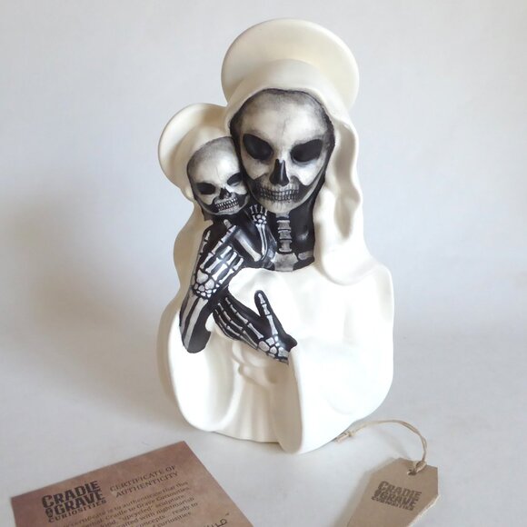 Cradle to Grave Curiosities Other - NEW 10" SANTA MUERTE & CHILD HOLY DEATH UPCYCLED GOTHIC HORROR FIGURE ODDITY